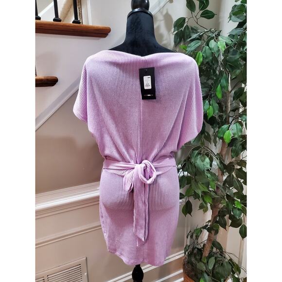 Fashion Nova Women's Purple Polyester Boat Neck Short Sleeve Knee Length Dress M - Picture 4 of 12